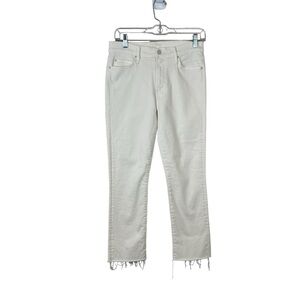 Mother The Rascal Crop Fray Jeans Cream Puffs